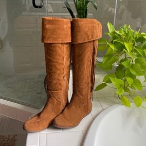 Tan Knee High boots with western details - size 7.5